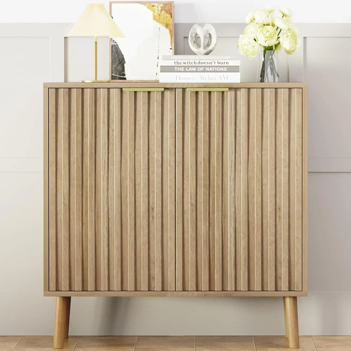 Free Standing Cabinet Black Wood for Living Room Bedroom Dining Room Hallway