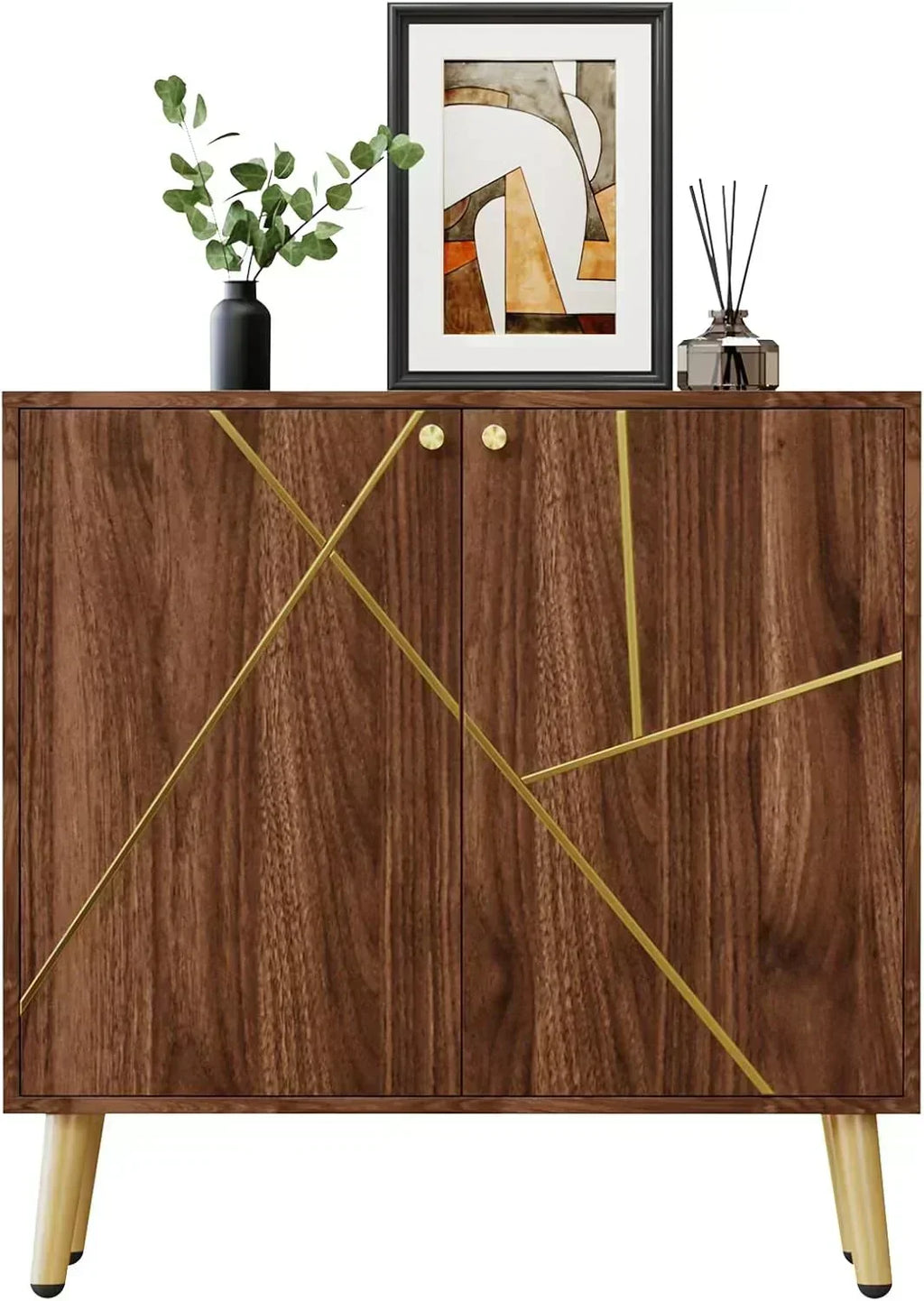 Free Standing Cabinet Black Wood for Living Room Bedroom Dining Room Hallway