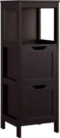 Bathroom Floor Cabinet Wooden Storage Cabinet with 2 Drawers Multifunctional Side Organizer Rack