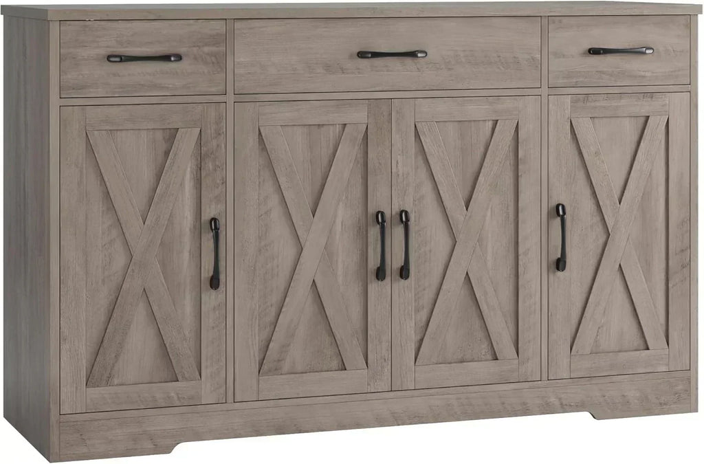 Sideboard with drawers large 55-inch sideboard modern farmhouse wood kitchen dining table