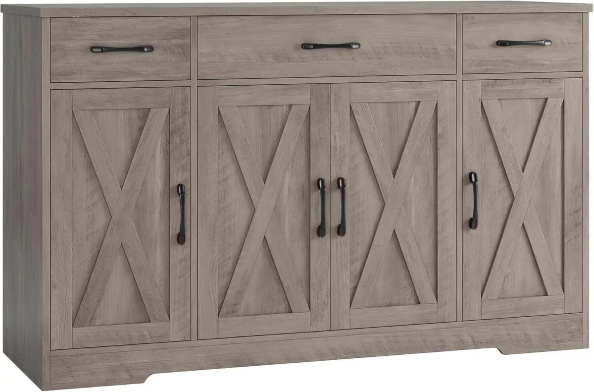 Sideboard with drawers large 55-inch sideboard modern farmhouse wood kitchen dining table