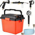 Portable Outdoor Shower System, 6.6-Gallon, High Pressure, Battery Powered, 12000mAh, with Pump & Garden Hose Nozzles, Ideal for Camping