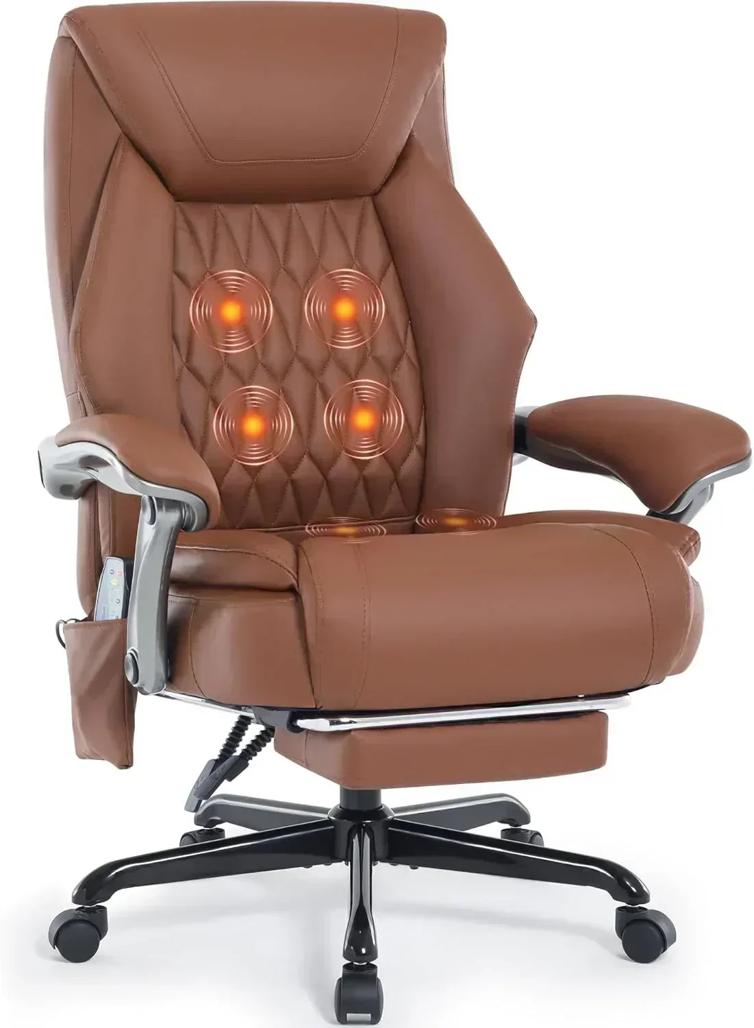 Massage Office Chair with Heating and Footrest Ergonomic Executive Reclining Office Chair