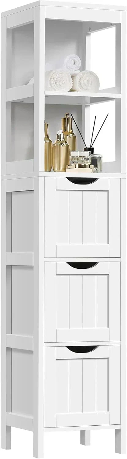 Bathroom Floor Cabinet Wooden Storage Cabinet with 2 Drawers Multifunctional Side Organizer Rack
