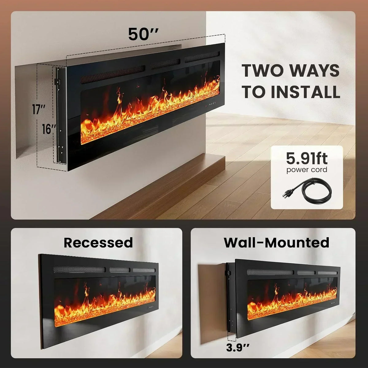 50-smart-electric-fireplace-5300-btu-heat-output-wall-mount-built-in-electric-fireplace