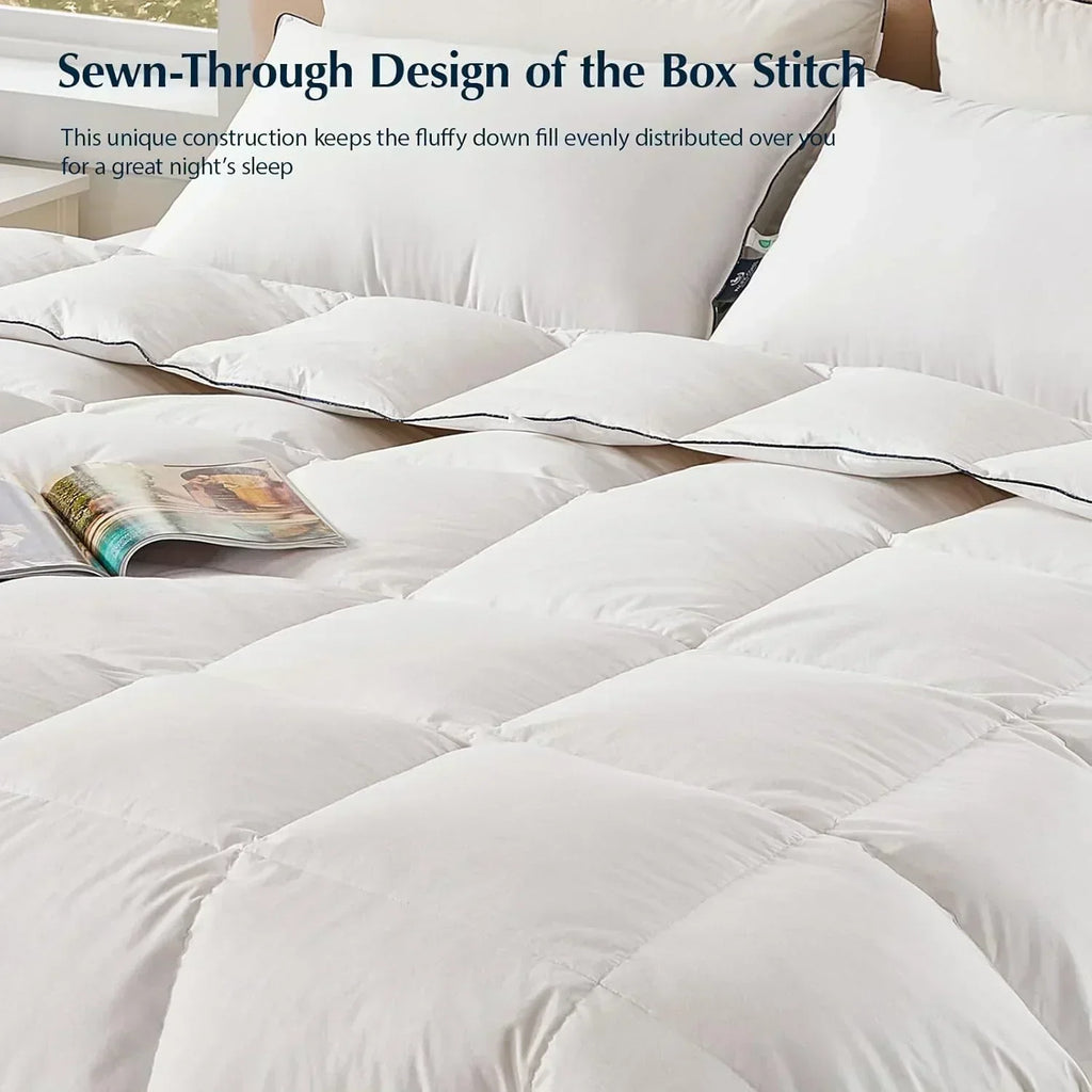 Goose feather duvet queen size cotton super fluffy white duvet core soft and breathable