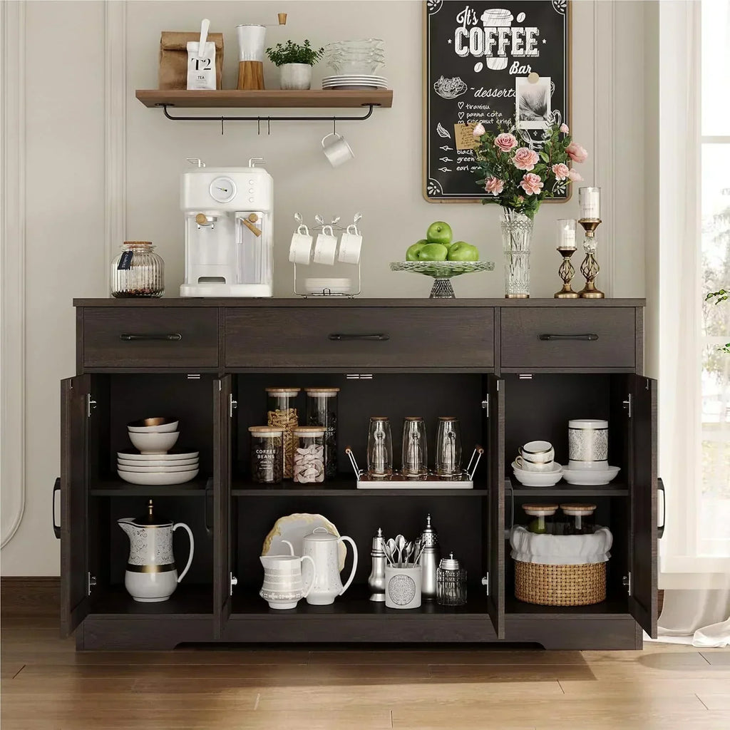 Sideboard with drawers large 55-inch sideboard modern farmhouse wood kitchen dining table