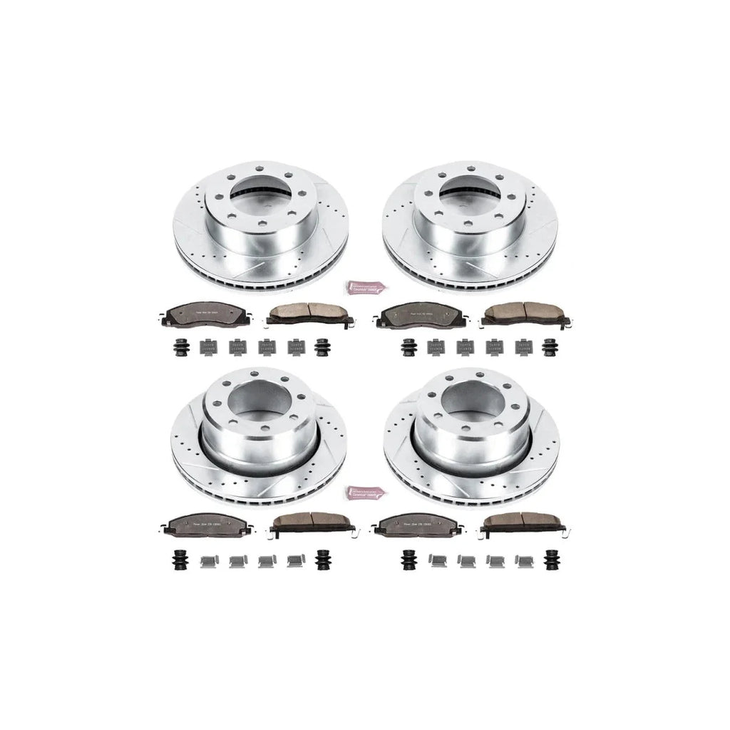 Powerstop Front Z36 Truck Carbon-Fiber Ceramic Brake Pad and Drilled & Slotted Rotor Kit.