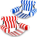 Pool Wave Pool Floats Chairs Adult, 2 Packs Heavy Duty Inflatable Swimming Pool Lounges, Fabric Floating Hammock, Kids Blow Up Pool Noodles, Lake Raft Floaties, Fun Summer Outdoor Water Party Game