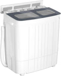 Portable Washing Machine - 14.5 lbs Mini Twin Tub Washer & Spin Dryer for Apartments, Dorms, RVs, Camping - Gray/Blue